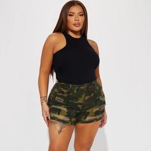 NWT Fashion Nova Chelsea Camo Distressed Short